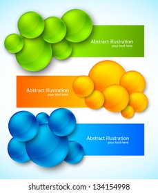 Set of banners with bubbles