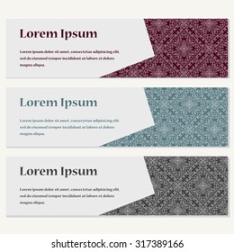 Set of banners for business. Abstract background with ornament