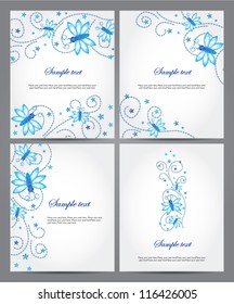Set of banners with butterfly. Vector ornament background. Easy to edit. Perfect for invitations or announcements.