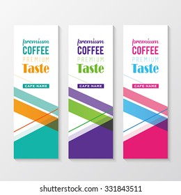 a set of banners for cafe