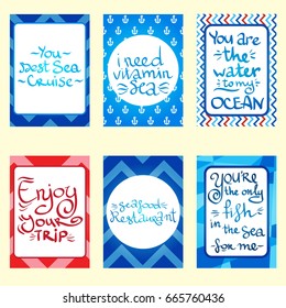 Set of banners, cards and flyers. Card templates in white, navy blue and red colors with place for text. Vector illustration