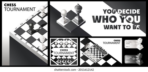 Set of banners for a chess tournament