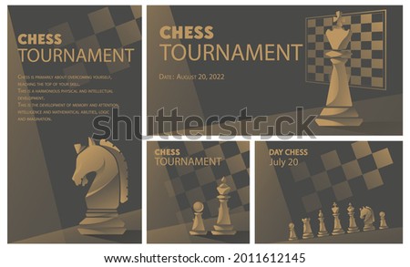 Set of banners for a chess tournament