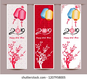 Set Banners for Chinese New Year of the pig 2019