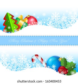 Set of banners with Christmas symbols
