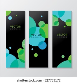 a set of banners with circle background