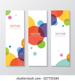 a set of banners with circle background