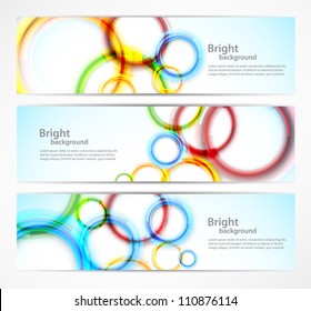 Set of banners with circles