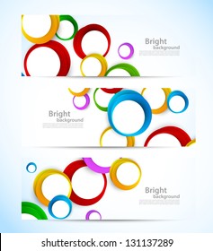 Set of banners with circles