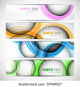 Set of banners with circles