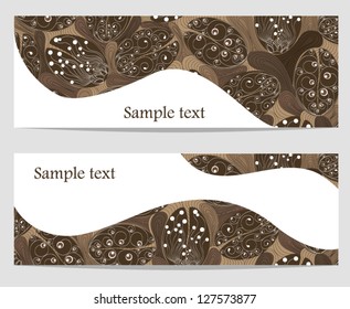 Set of banners with coffee grains