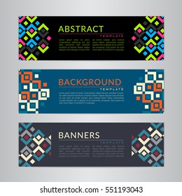 Set banners collection with abstract geometric backgrounds. Design templates for your projects. Vector illustration.