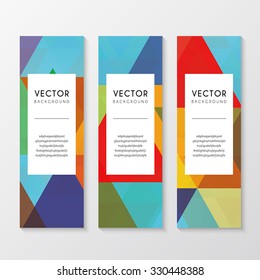 a set of banners with colorful background