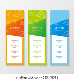 a set of banners with colorful background