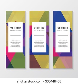a set of banners with colorful background
