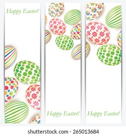 Set of banners with colorful Easter eggs