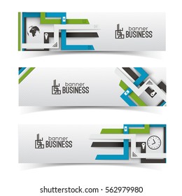 Set of banners with colorful numbered options and business icons on textured white background isolated vector illustration