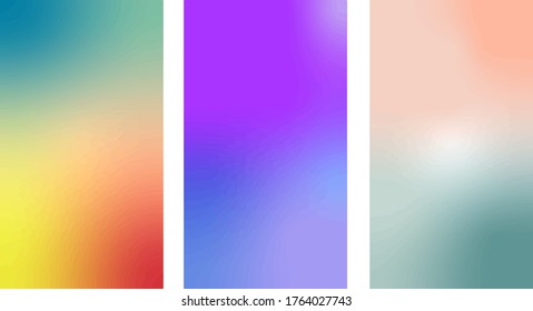 set of banners with colorful ribbons