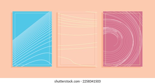 set of banners with colorful stripes