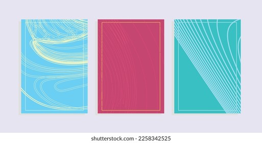 set of banners with colorful stripes