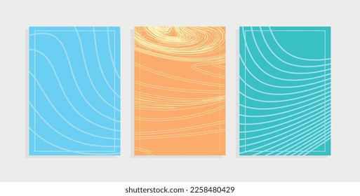 set of banners with colorful stripes