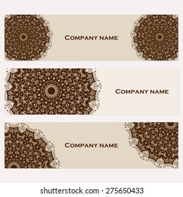 Set of banners for company. Abstract background with ornament. Vector elements