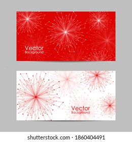 Juego de banners con líneas y puntos conectados