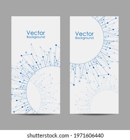 Set of banners with connected lines and dots