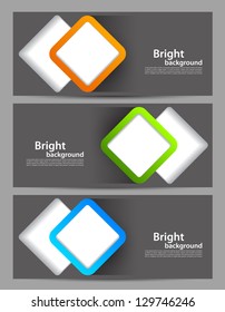 Set of banners with cut out squares