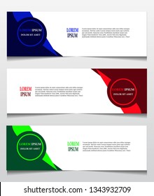 Set banners design template background with modern color for use web, corporate, and advertising