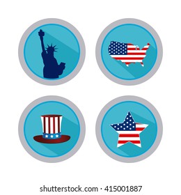 Set of banners with different icons for independence day celebrations on a white background