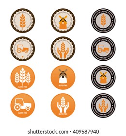 Set of banners with different icons and text for gluten free products