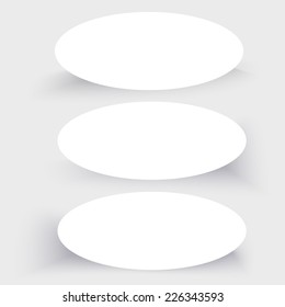 Set of banners with different shadows. Ovals