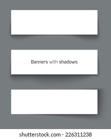 Set of banners with different shadows. Vector illustration.