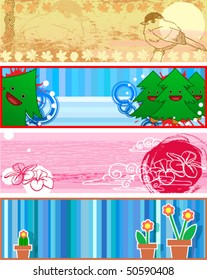 Set of banners with different themes