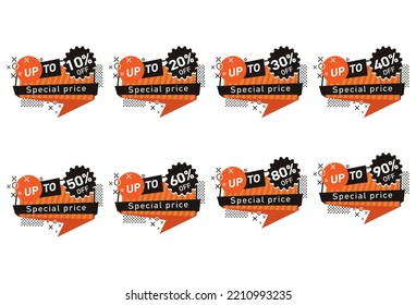 Banner-Rabatt-Prozent-Geometrie-Vektorgrafik