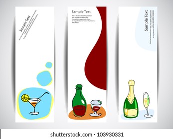 Set of banners with drinks
