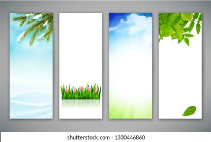 Set of banners for Earth day. Template for poster with handdrawn lettering. Vector illustration.