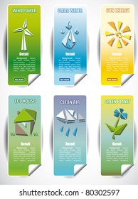 Set of the banners with eco symbols