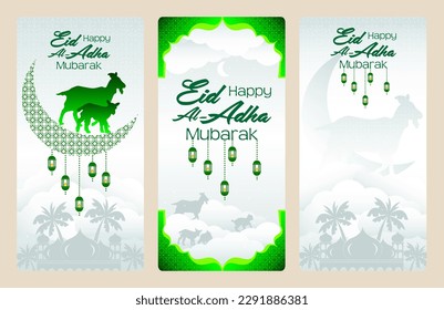 a set of banners for eid al adha mubarak
