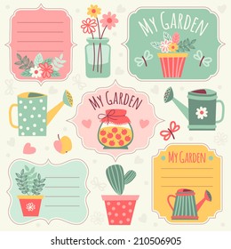 Set of banners and elements. Gardening.