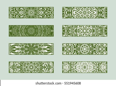 Set of banners with ethnic ornaments and patterns of the mandala. Vector decorative card or invitation design. Islam, Arabic, Indian, Turkish. Antique, pattern, jewelry. Easy to use and edit
