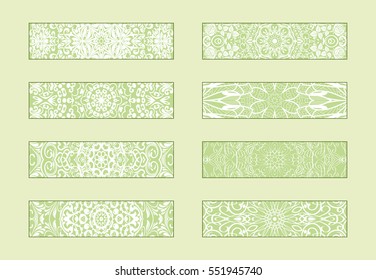 Set of banners with ethnic ornaments and patterns of the mandala. Vector decorative card or invitation design. Islam, Arabic, Indian, Turkish. Antique, pattern, jewelry. Easy to use and edit