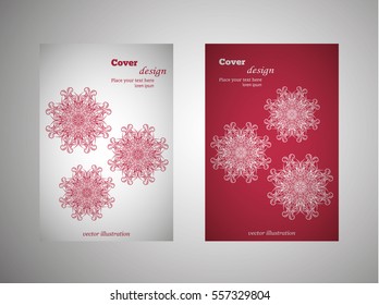 Set of banners with ethnic ornaments and patterns of the mandala. Vector decorative card or invitation design. Islam, Arabic, Indian, Turkish. Antiques, paintings, jewelry. Easy to use and edit