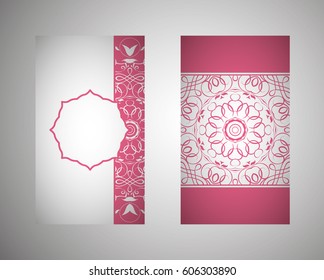 Set of banners with ethnic ornaments and patterns of the mandala. Vector decorative card or invitation design. Islam, Arabic, Indian, Turkish. Antiques, paintings, jewelry. Easy to use and edit