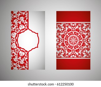 Set of banners with ethnic ornaments and patterns of the mandala. Vector decorative card or invitation design. Islam, Arabic, Indian, Turkish. Antiques, paintings, jewelry. Easy to use and edit
