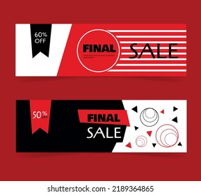 set of banners final sale with abstract geometric elements and text. Vector illustration for web design