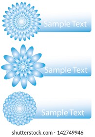 set of banners with floral design