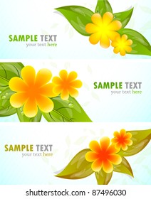 Set of banners with flowers