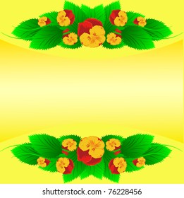 Set of banners from flowers and wavy lines